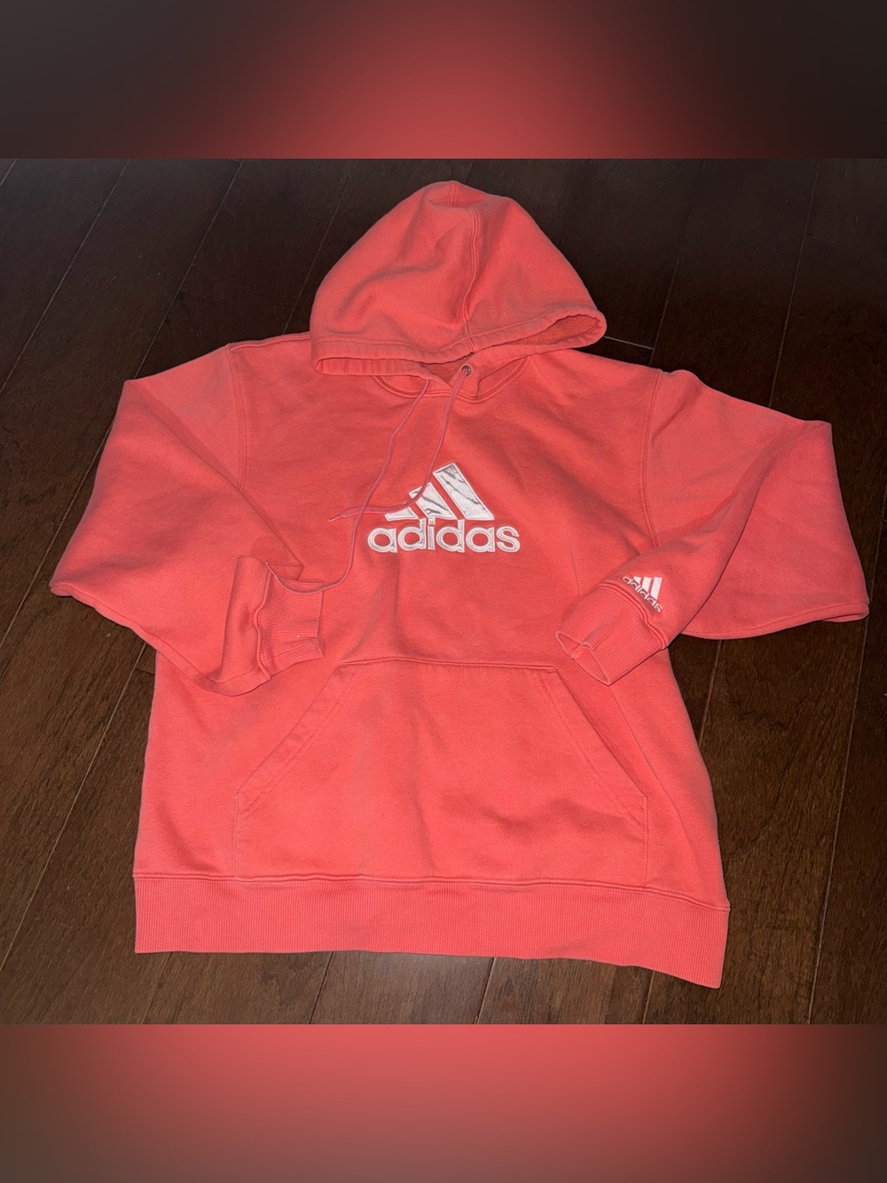 adidas Coral Pink Logo Hoodie